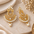 Gold Pearl Drop Statement Earrings