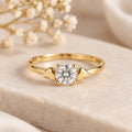 Golden Heart Solitaire Ring